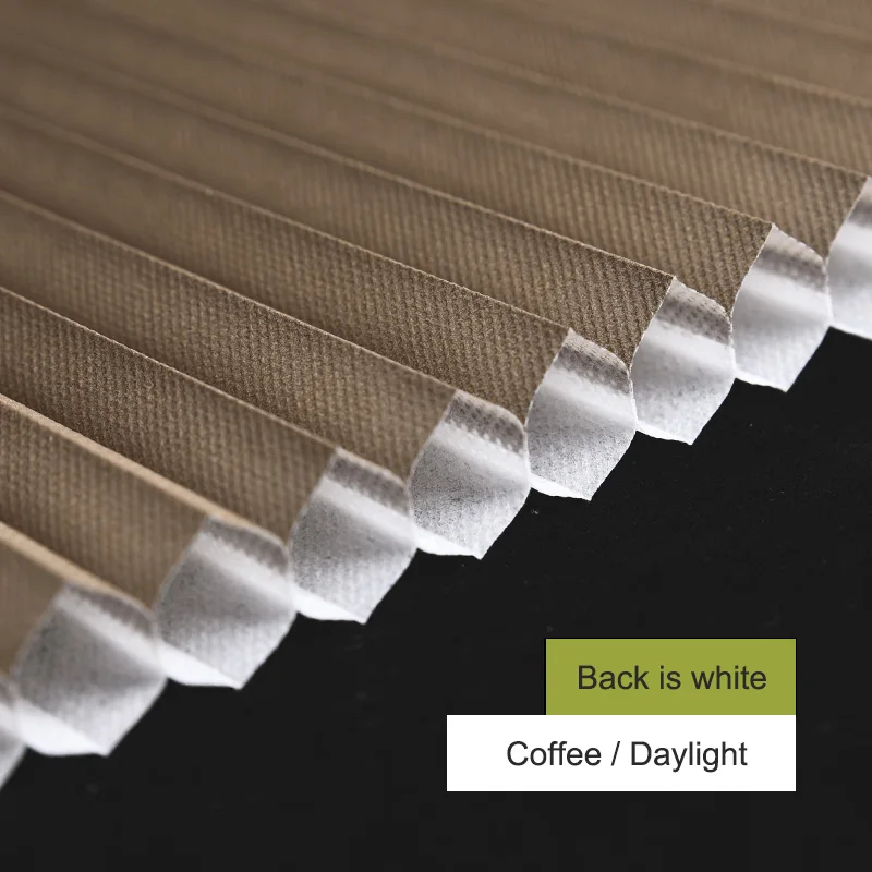Полузатемненные сотовые рулонные шторы, ручные Pull-Push управление, стеклянные потолочные жалюзи, соты для теплоизоляции в комнате - Цвет: Daylight-Coffee