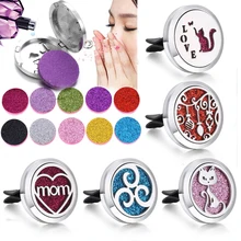 Дерево жизни ароматерапия автомобильный диффузор из нержавеющей стали автомобильный освежитель воздуха Духи Эфирное масло диффузор медальон с блестящими подушечками