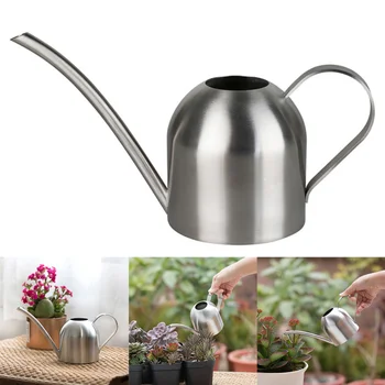 

Stainless Steel Watering Kettle Watering Can Flower Gardening Tool Long Mouth Succulent Watering Device 500ML (Silver)