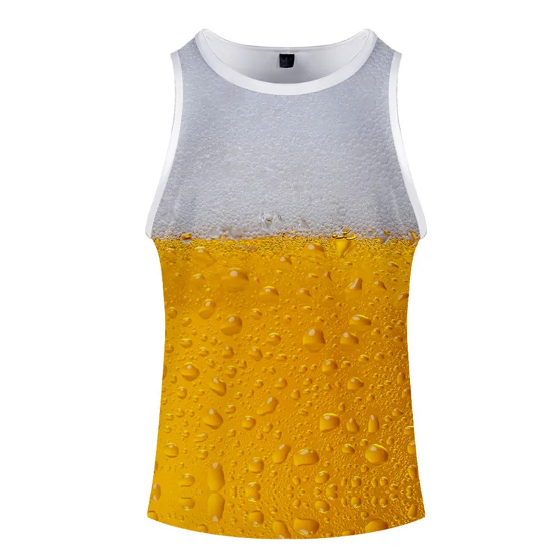 Bubbling beer с цифровым 3d-рисунком для мужчин жилет для мальчиков сексуальная летняя мужская одежда фитнес майки для бодибилдинга майка Blouse2019 - Цвет: PICTURE COLOR