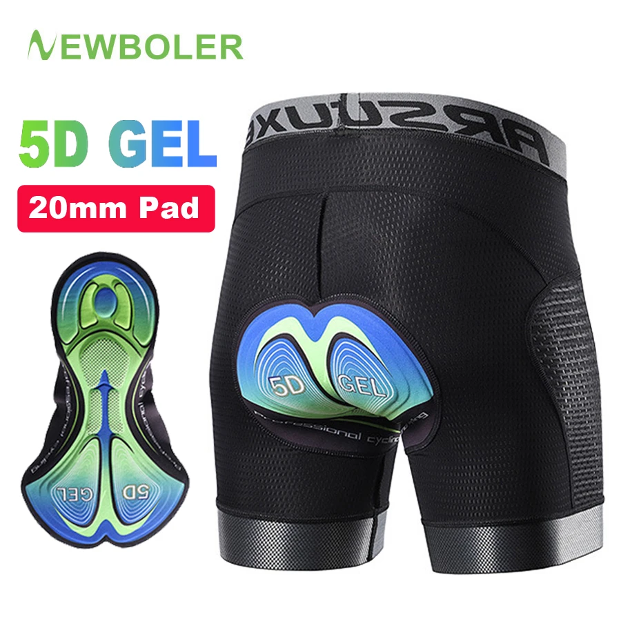 Newboler Gel Cycling Shorts Men Mesh Breathable Cycling Underwear 5d