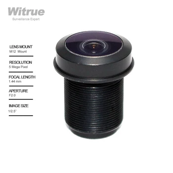 Witrue 보안 카메라용 어안 렌즈, M12 렌즈, 5 메가 픽셀, 1.44mm F2.0, 1/2 인치, 180 도