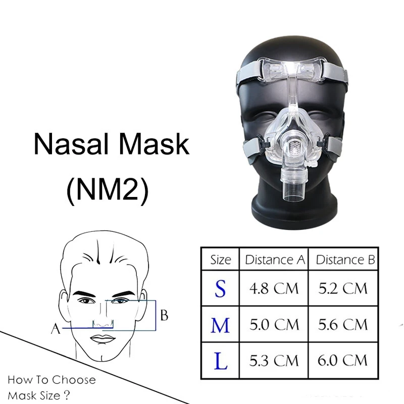 Силиконовая носовая Маска CPAP маска для сна с головным убором S/M/L Размер соединительный шланг и нос подходит для машины CPAP