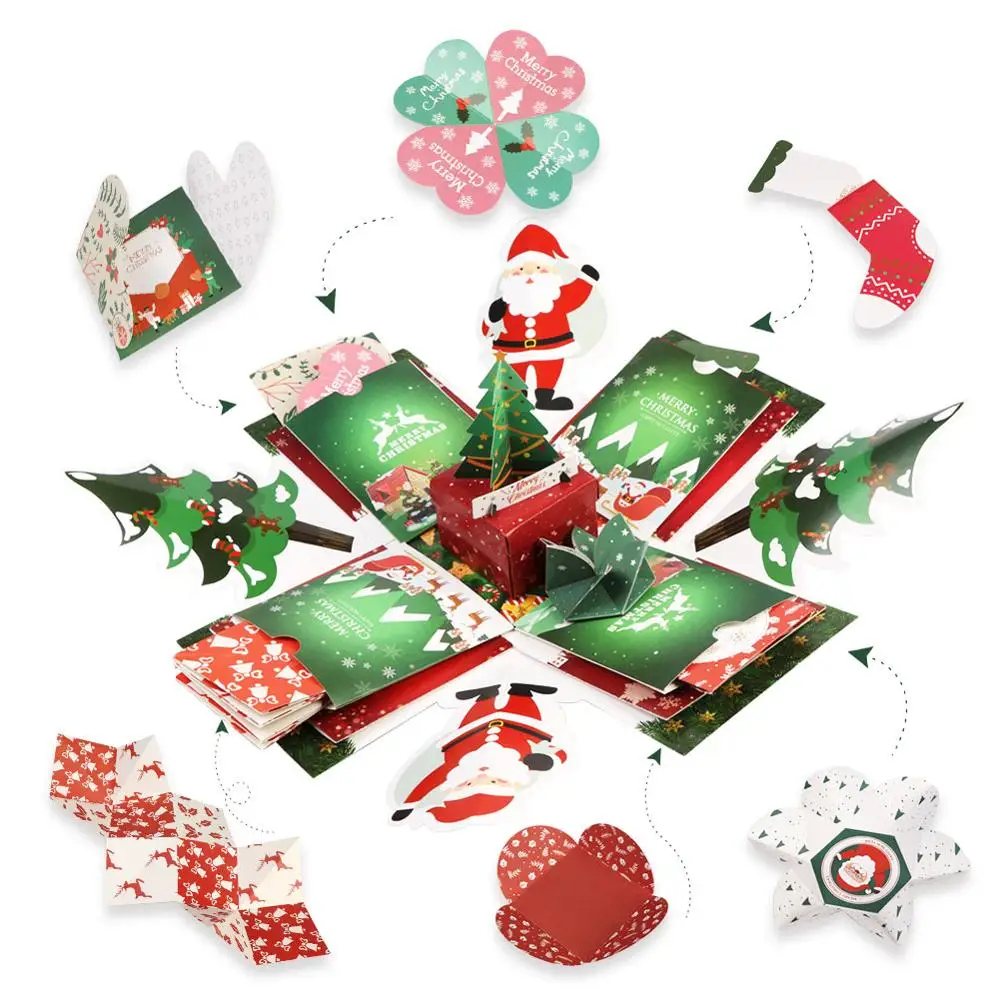OurWarm год креативный DIY Рождество взрыв коробка Счастливого Рождества подарок для детей ручной работы фотоальбом Suprise Box - Цвет: Explosion Box