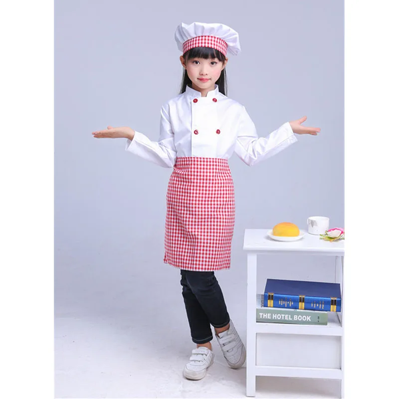 Women Chef Uniform Kindergarten Teacher Costume Cooking Clothing  Apron+hat+sleevelet Game Outfit Kitchen Work Wear Sets 90 - AliExpress