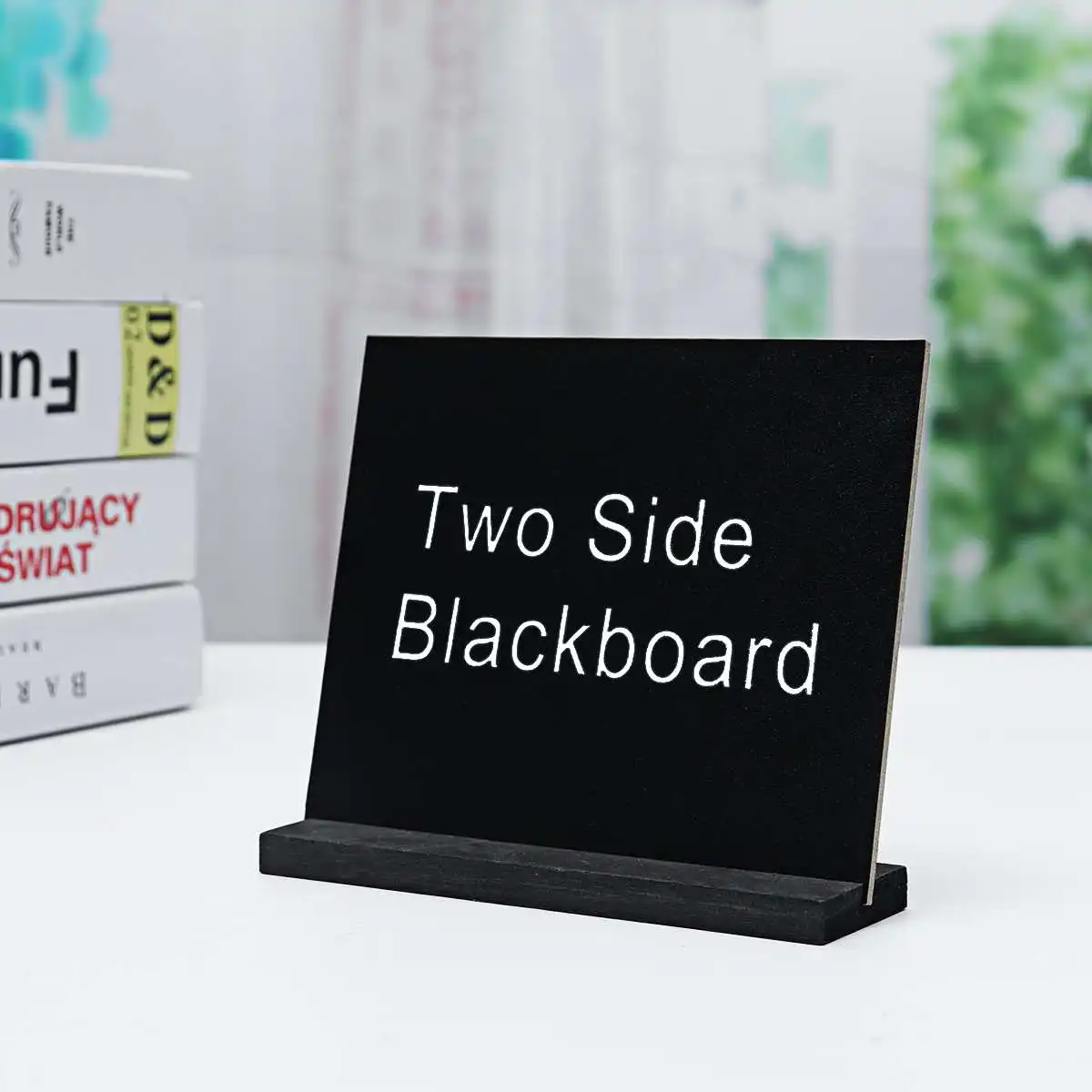 Деревянный Мини Blackbord с деревянной основой Стенд В Деревенском Стиле Настольная доска Малый знак имя карты Свадебная вечеринка 15,3x12,7x4,6 см