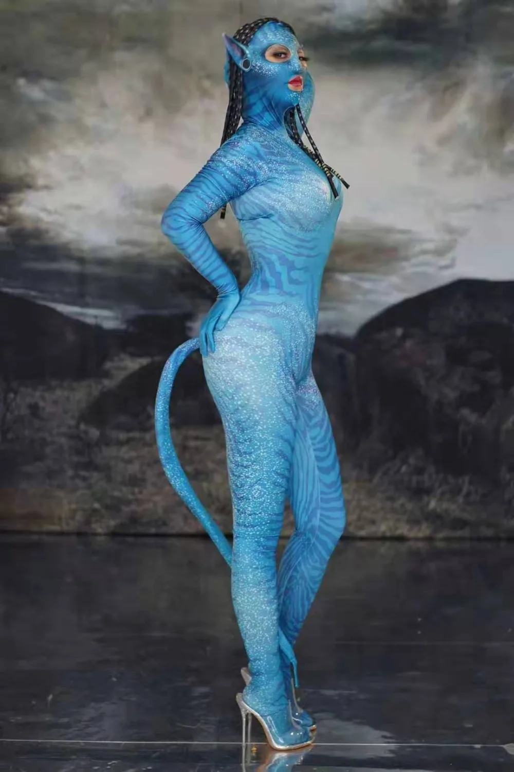 3D принт, высокое качество, лайкра, спандекс, Neytiri, костюм Аватар 2, Na'vi, для женщин, девочек, женщин, женские, косплей, костюм с хвостом, вечерние, Cos