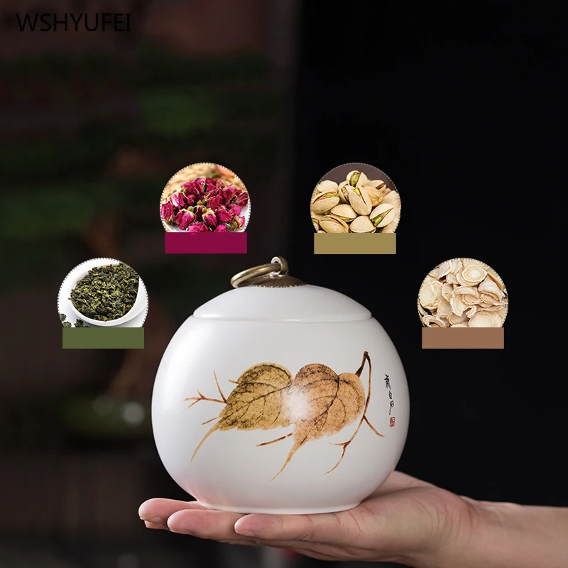 Porcelain tea box kitchen storage bottle food honey salad ball type tank container coffee portable pot | Дом и сад