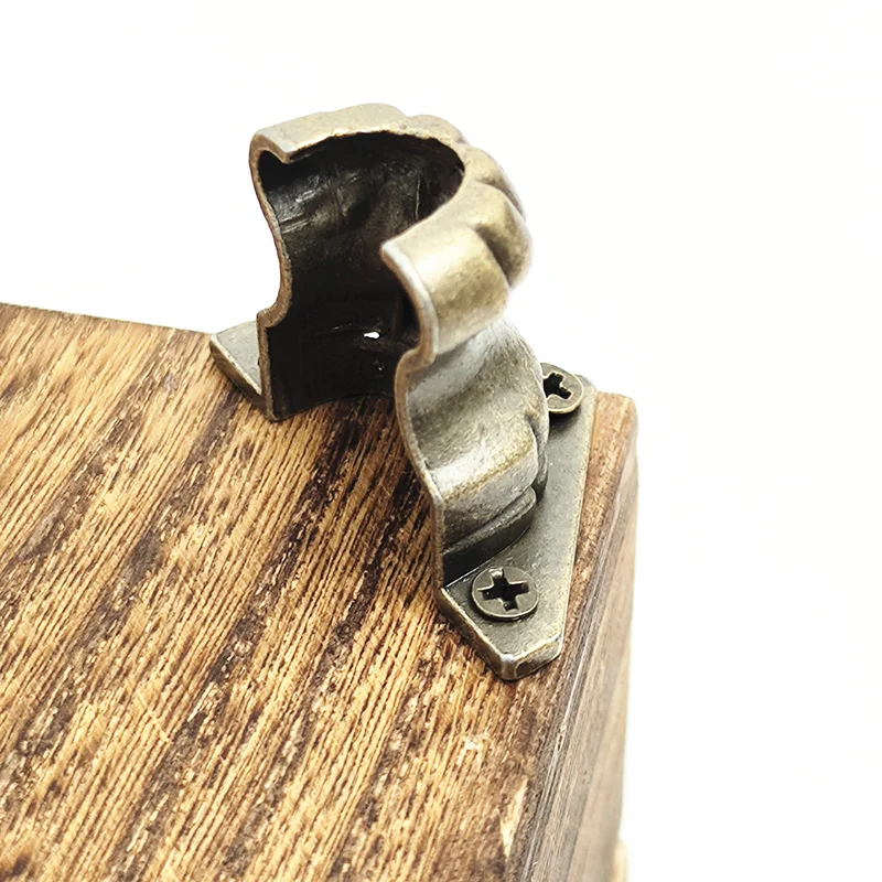 2/3/4pcs Antique Foot Brass Jewelry Bracket Cabinet Protector For Furniture Hardware Wood Box Decorative Feet Leg Corner