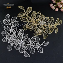 TOPQUEEN HP256 Свадебная лоза Новая мода полный прозрачный горный хрусталь slive/Золотые листья Свадебная лоза Женская цепочка украшения