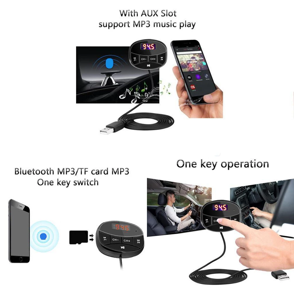 Беспроводной Bluetooth fm-передатчик конвертер MP3-плеер Автомобильное двойное зарядное устройство USB