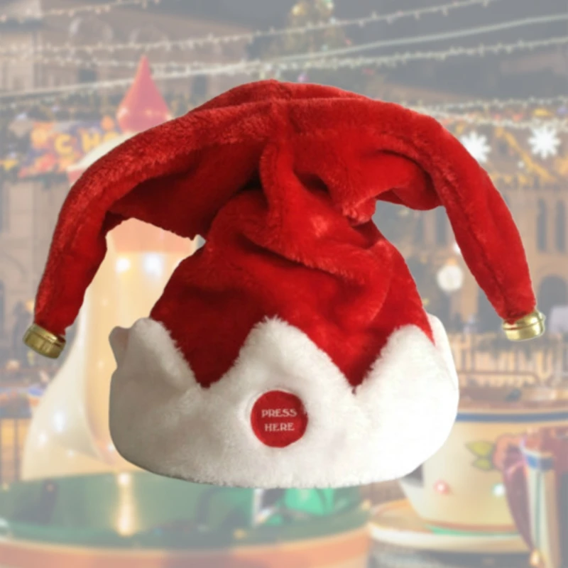 

Christmas Hat Electric Musical Sing Dance Swing Cap Xmas Party Decorations for Home Children Gift
