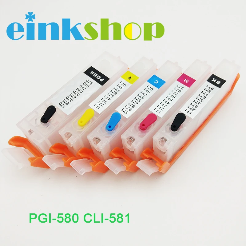 

Einkshop Refillable PGI580 CLI581 Refill Ink Cartridge for canon PIXMA TS6150 TR7550 TR8550 Printer with chip