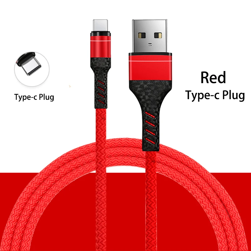 Micro usb кабель для huawei samsung type c Быстрый зарядный кабель для oppo xiaomi 1 м Быстрый usb кабель для oneplus huawei p30 mate20 - Цвет: Type c usb Red