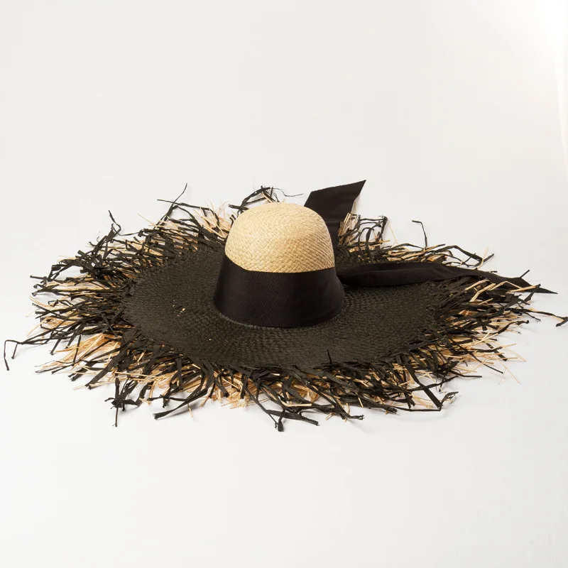 Новинка Raffia объемные шапки для женщин с большими полями Панама пляжная шляпа