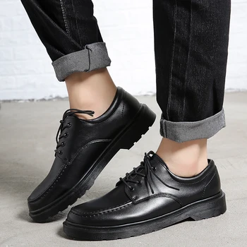 

2020Big Size Brand Breathable Men's Oxford Shoes Dress Shoes Men Flats Fashion Thick Bottom Leather Casual Shoes Work Shoes
