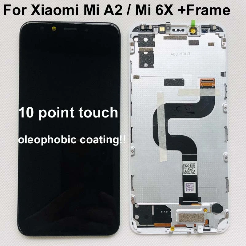 100 New Original Test For Xiaomi Mi Mia2 Lcd Display Digitizer Touch Screen Replacement For Xiaomi Mi 6x Mi6x Parts Frame Mobile Phone Lcd Screens Aliexpress