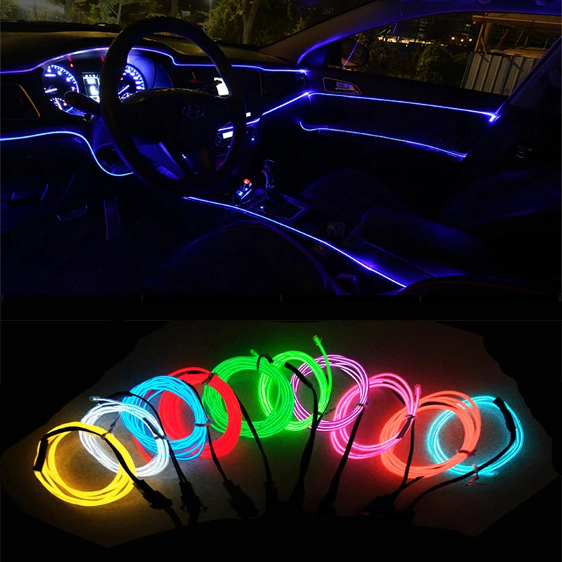5M Car Interior Lighting Auto LED Strip Decoration Garland Wire Rope Tube Line flexible Neon Light With 12V USB Cigarette Drive 5M Car Interior Lighting Auto LED Strip Decoration Garland Wire Rope Tube Line flexible Neon Light With 12V USB Cigarette Drive