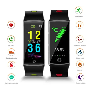 

Smart Band Body Temperature Watch Fitness Tracker Bracelet IP68 Waterproof For Sport Pedometer Fitness Bracelet Blood Pressure