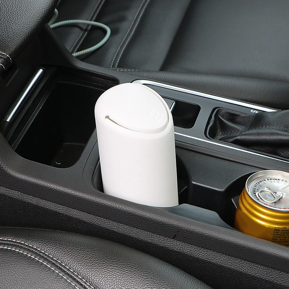 Rubbish Box Garbage Cup Creative Auto Rubbish Dustbin Trash Can Desktop Car Organizer Black/White Mini