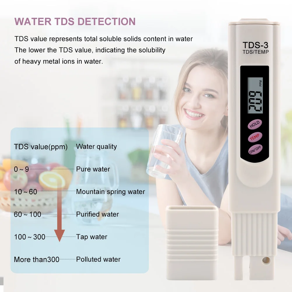 Цифровой Tds метр Yieryi прибор для измерения качества воды аквариума питьевой