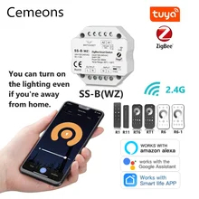 

Tuya Zigbee Switch No Neutral AC 110V 220V Smart Life APP 2.4G RF Remote AC Push ON OFF Voice Control Light Wall Switch SS-B(WZ)