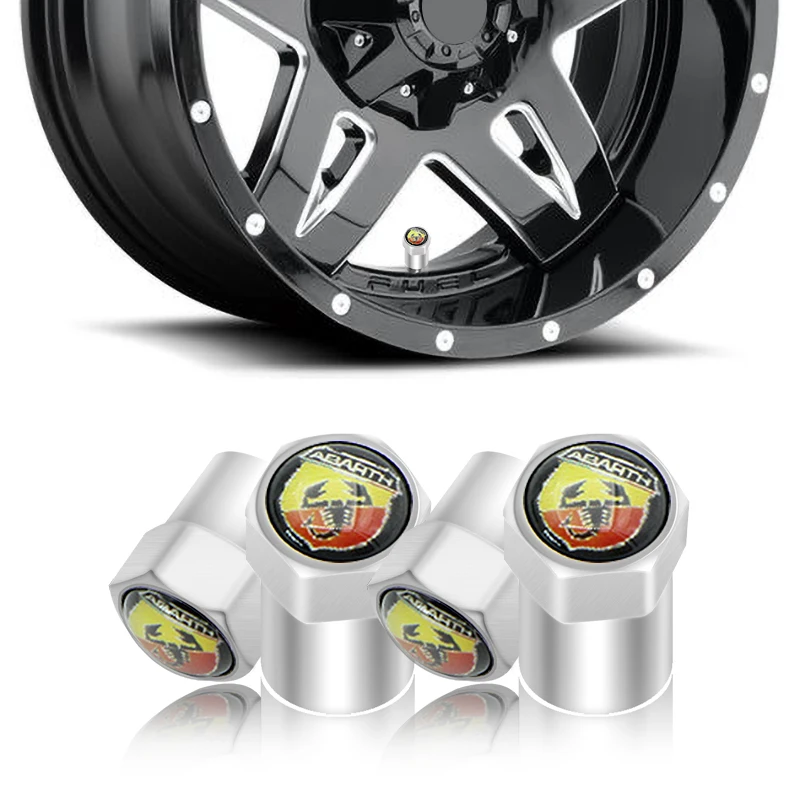 

4pcs Wheel Tire Valve Caps Wheel Tire Parts Valve Stem Caps Cover for Fiat Punto Abarth 500 Stilo Ducato Palio Automotive goods