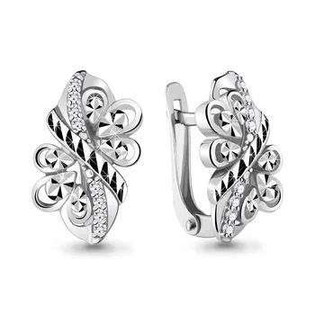 

AQUAMARINE earrings with cubic zirconia, silver 925