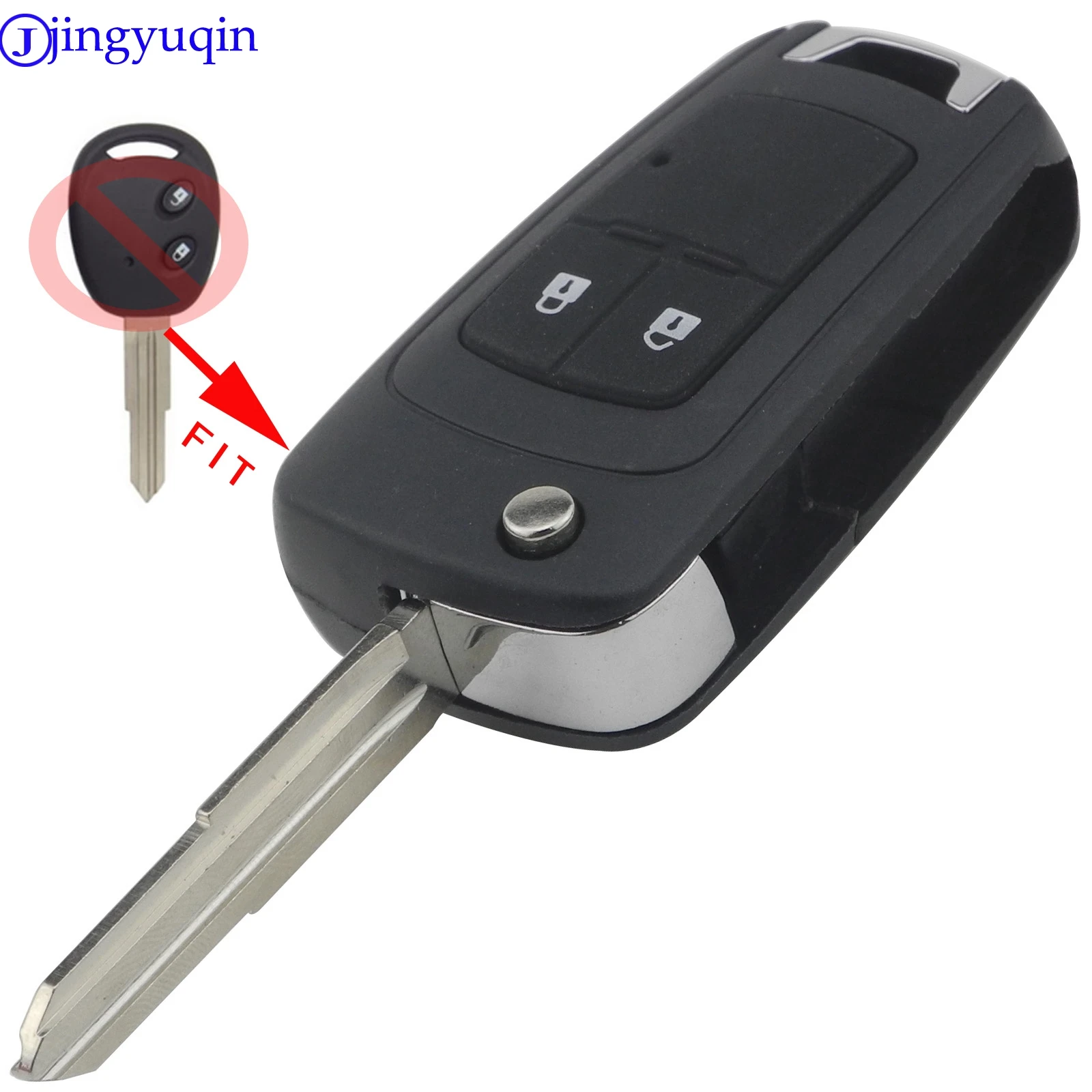 2 кнопки модифицированный Флип складной Автомобильный ключ оболочки чехол