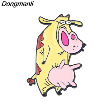 

P4345 Wholesale 20pcs/lot Anime Cow Metal Enamel Pins Collar Pins Brooches for Women Brooch Jewelry Lapel Badge