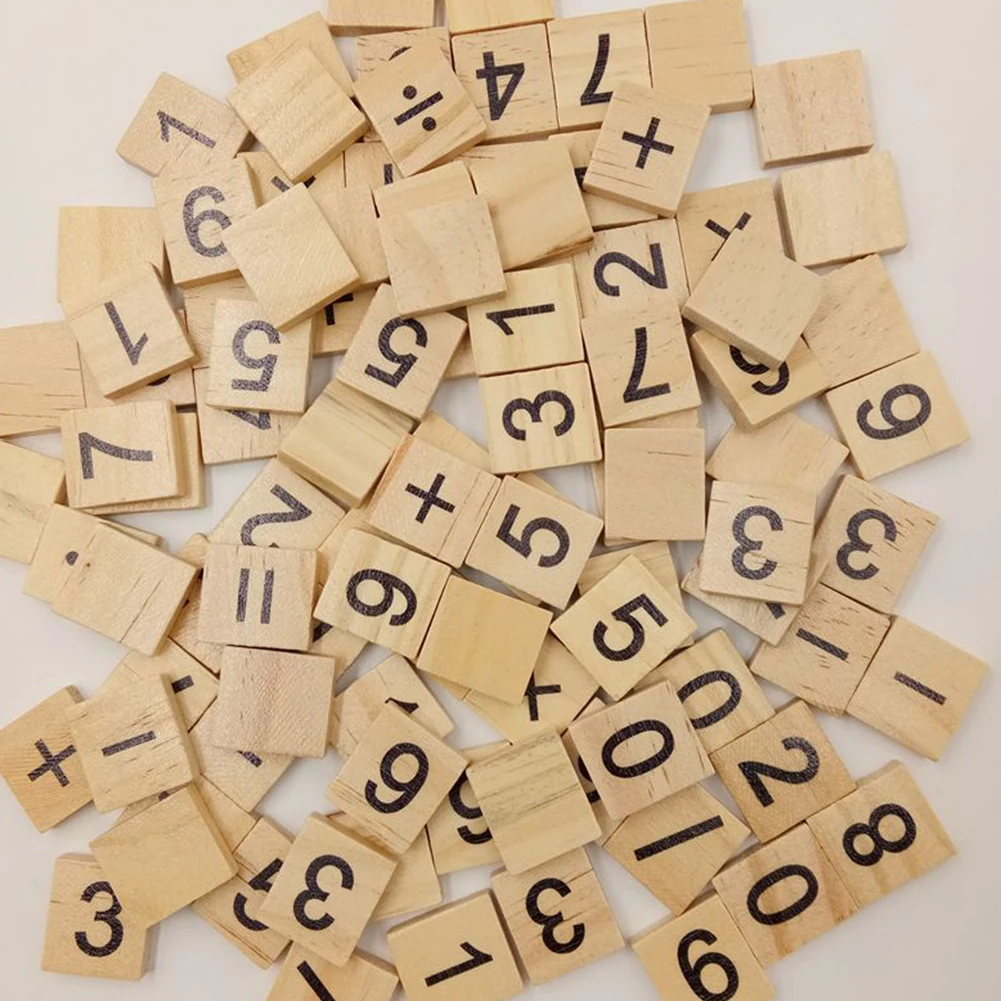 100 шт/лот набор английских букв слова Скрапбукинг Scrabble цифры и алфавит плитка деревянные буквы блок домашний декор "сделай сам"