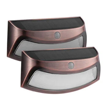 

2pcs Body PIR Sensor Solar Power Light Outdoor Smiling Wall Lights Security Step Light Night Lamps AUTO OFF for Garden Doorway