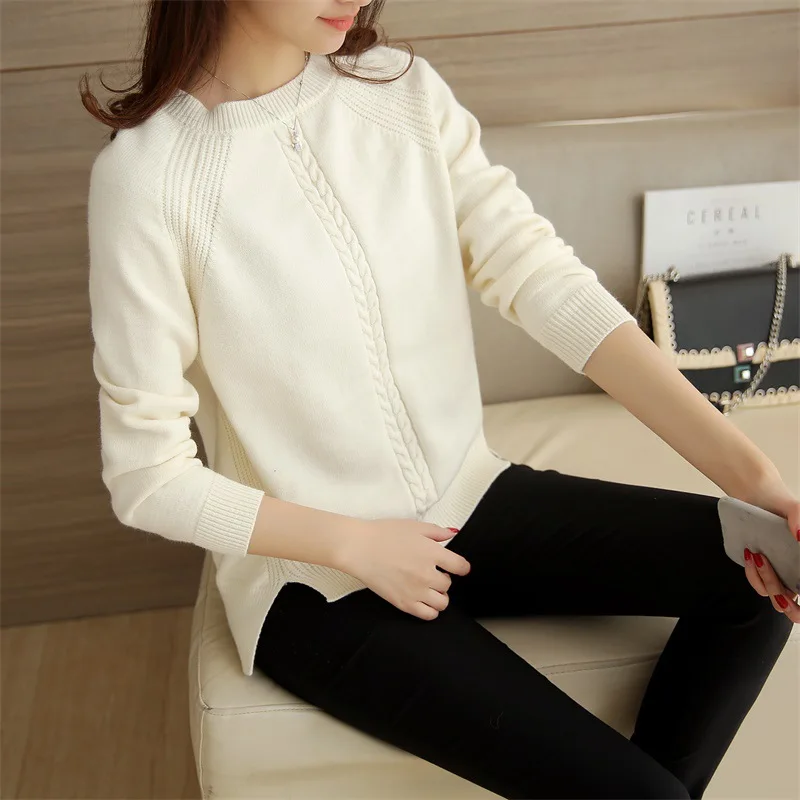 Women Pullover Female Sweater 2021 Fashion Autumn Winter Warm Casual Loose Knitted Tops | Женская одежда