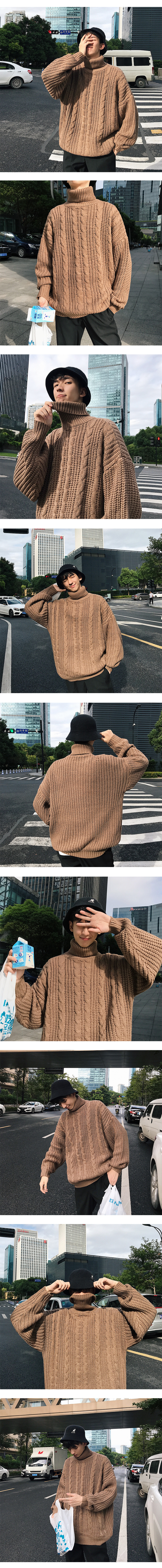 Liketkit, мужской свитер, водолазка, зима, для мужчин, сплошной цвет, Харадзюку, толстые пуловеры, мужские, корейская мода, уличная одежда, свитера