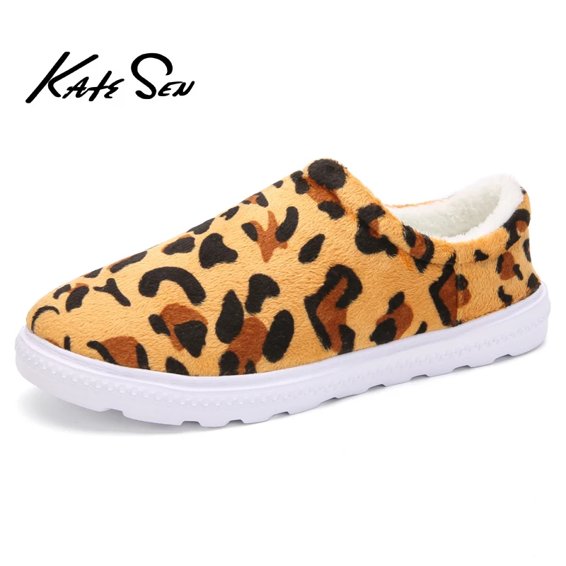 

KATESEN men slippers warm family slippers casual flip flop non-slip flat slippers winter Leather indoor slippers men shoes