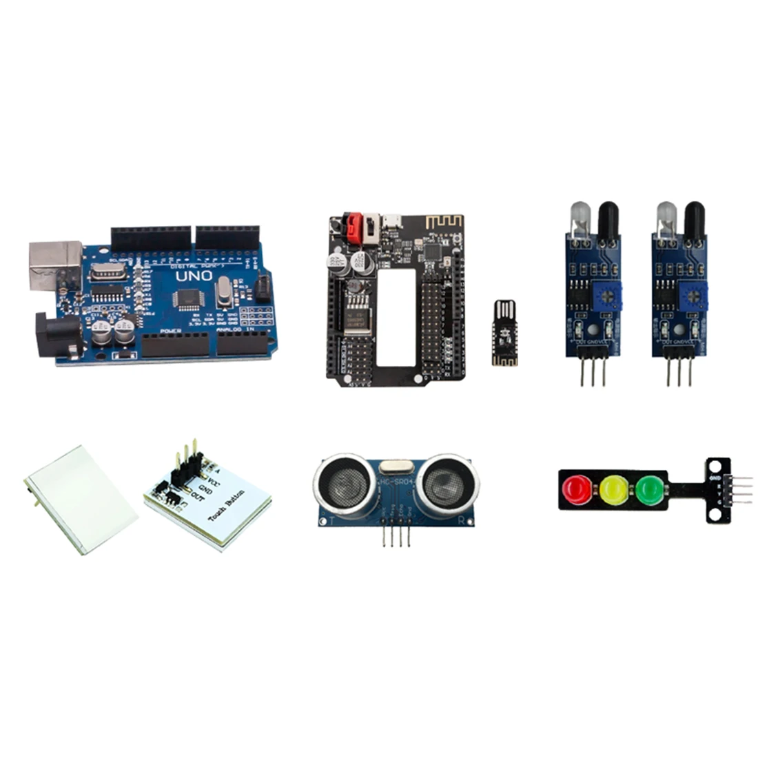 DIY Obstacle Avoidance Smart Programmable Robot Car Educational Learning Kit With Mecanum Wheels For Arduino - Set A