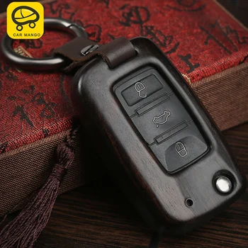 

CARMANGO for VW Volkswagen Tiguan 2010 2011 2012 2013 2014 2015 2016 Auto Car Ebony Wood Key Case Key Cover Chain Holder Trim