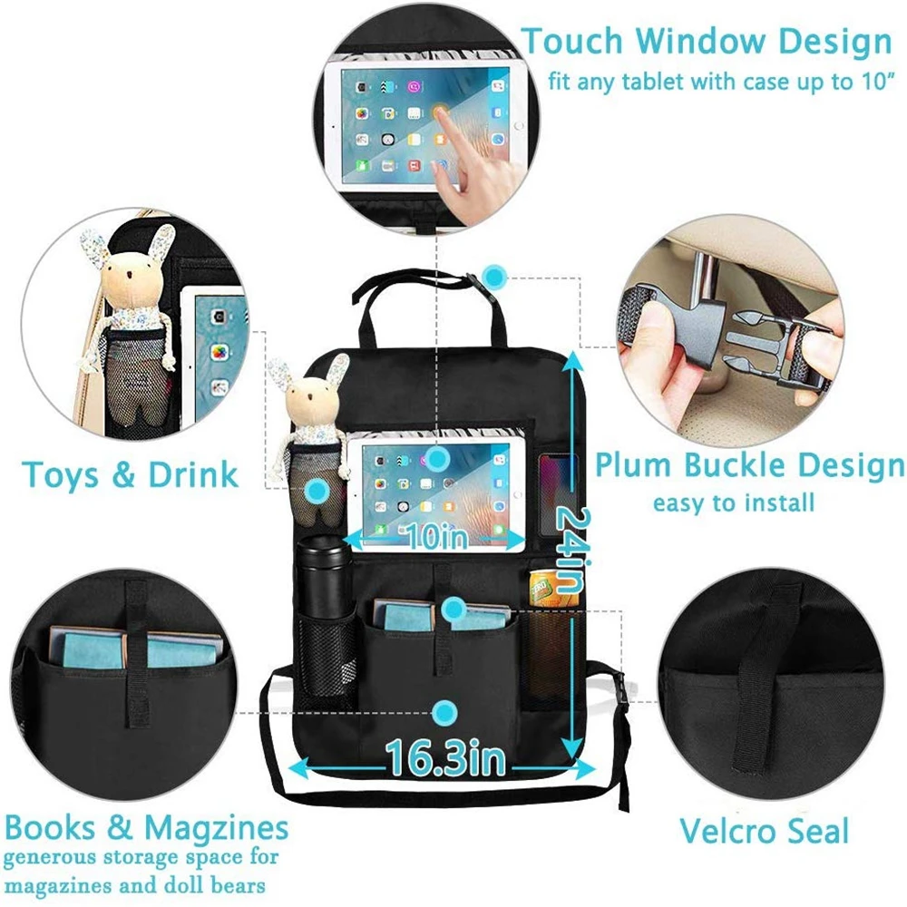 Новое поступление, удобный органайзер на заднюю часть сиденья автомобиля, мульти-карман, сумка для хранения, чехол, сумка для хранения в автомобиле, держатель для планшета Сумка для хранения заднего сиденья автомобиля