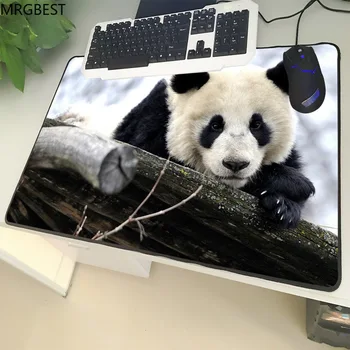 

MRGBEST Animal Large Size Mouse Mat Locking Edge Rare Cute Black and White Panda Pattern Laptop PC Mat Rubber Universal Non-slip