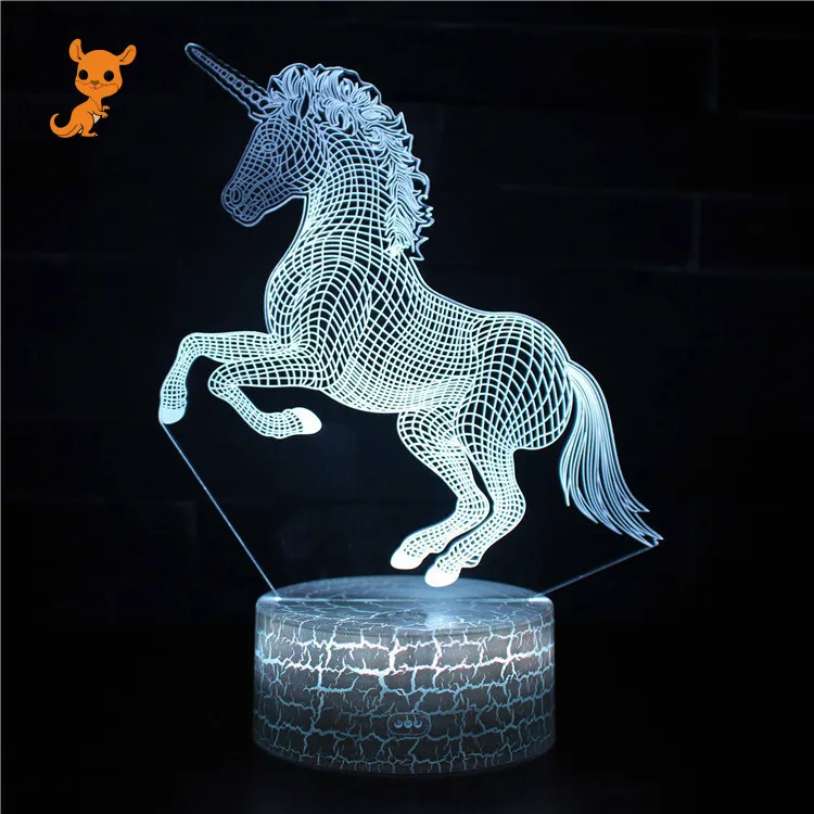 

Unicorn white horse children's toys glow in the dark fluorescent birthday gifts family night lights to accompany children's toys