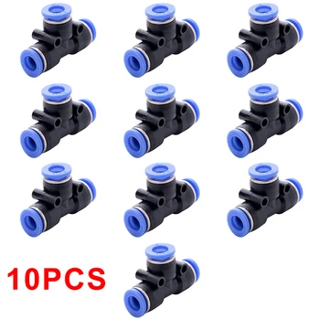 

2019 New 10pcs Tube 6mm Tee Union Pneumatic Push Connector Air Line Quick Fittings car accessories hot sale