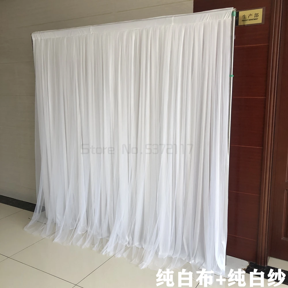 White Sheer Silk Drapes Panels Hanging Curtains Backdrop Home Wedding Party 