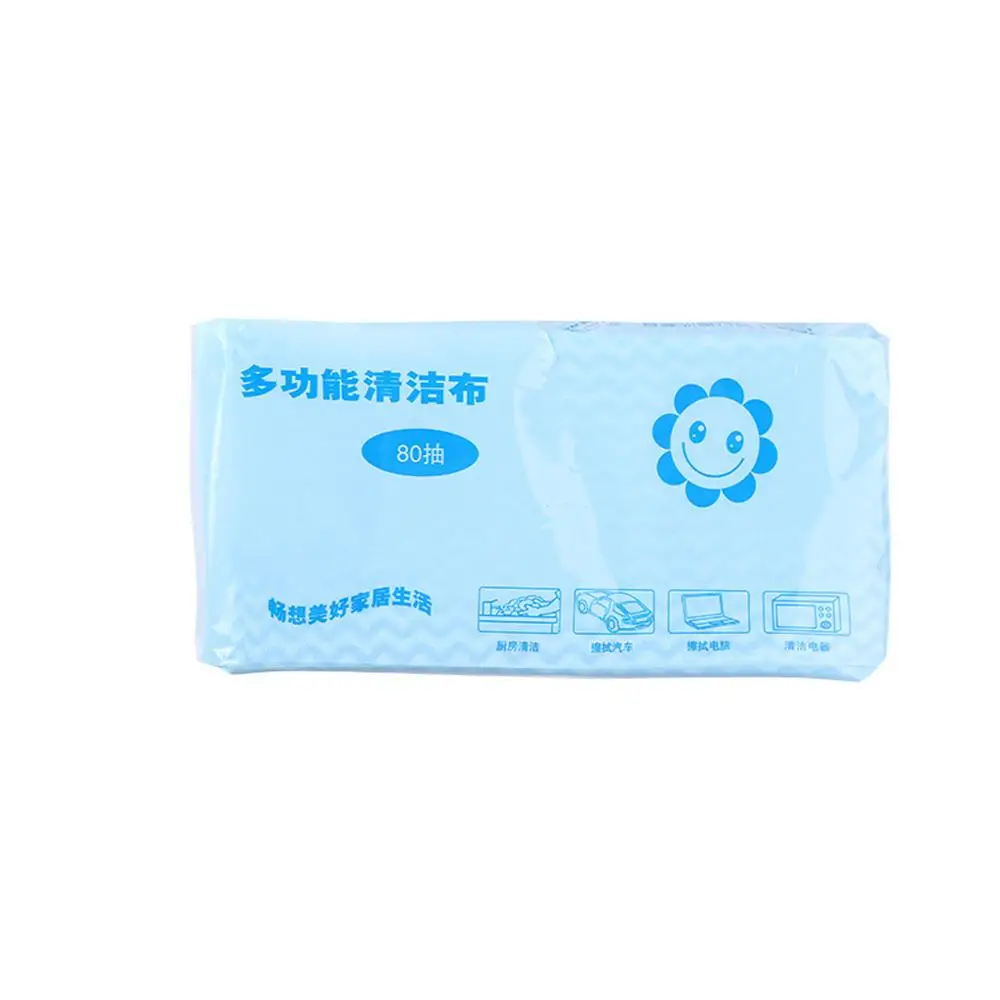 80pcs disposable non-woven rag Cleaning cloth Multi-purpose removable dish cloth soft soft microfiber cloth towel cleaning FC - Цвет: Blue