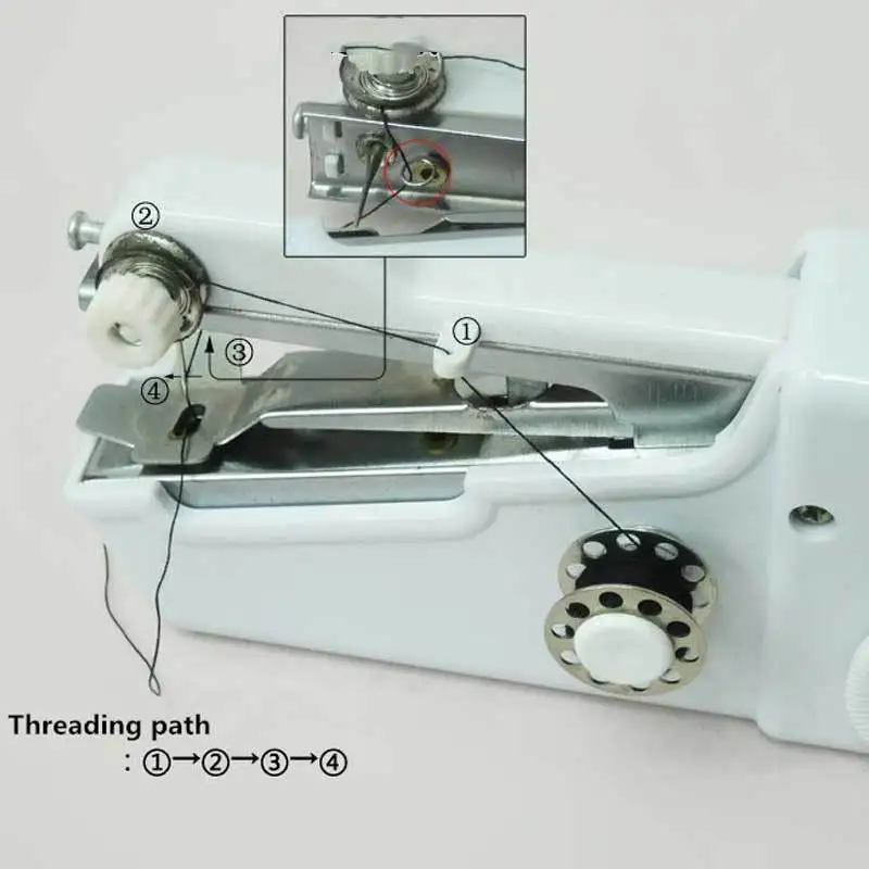 2019 Mini Portable Handheld sewing machines Stitch Sew needlework Cordless Clothes Fabrics Electric Sewing Machine Stitch Set