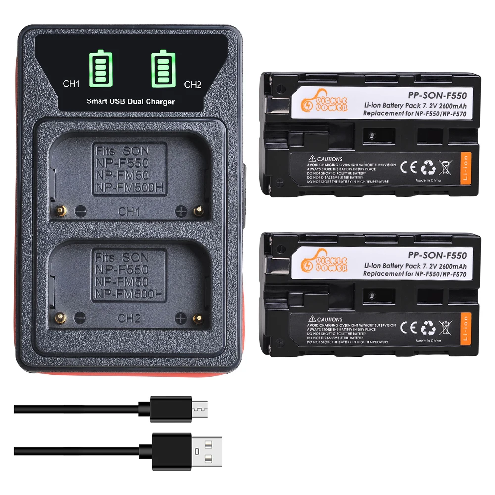 NP-F550 NP-F330 NP-F530 NP-F570 NP-F730 NP-F750 Батарея + usb-портами и светодиодным индикатором двойной