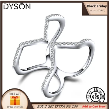 

Dyson 925 Sterling Silver Rings For Women Cute Cystal Zircon Round Geometric Stackable Rings Fashion Party Gifts Fine Jewelry