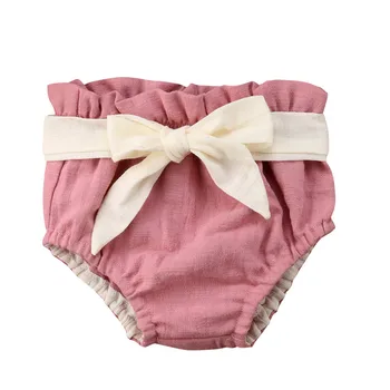 

Pink Bowknot Cotton Infant Baby Girl Boy Shorts High Waist PP Pants Nappy Diaper Covers Bowknot Bloomers 6M-2T