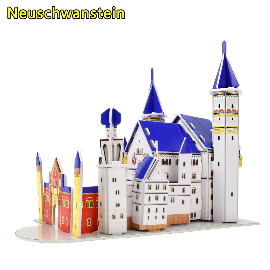 Детские игрушки Neuschwanstein 3D головоломка картонная бумага в сборе игрушечная Сборная модель для детей мир подарочные сувениры Развивающие
