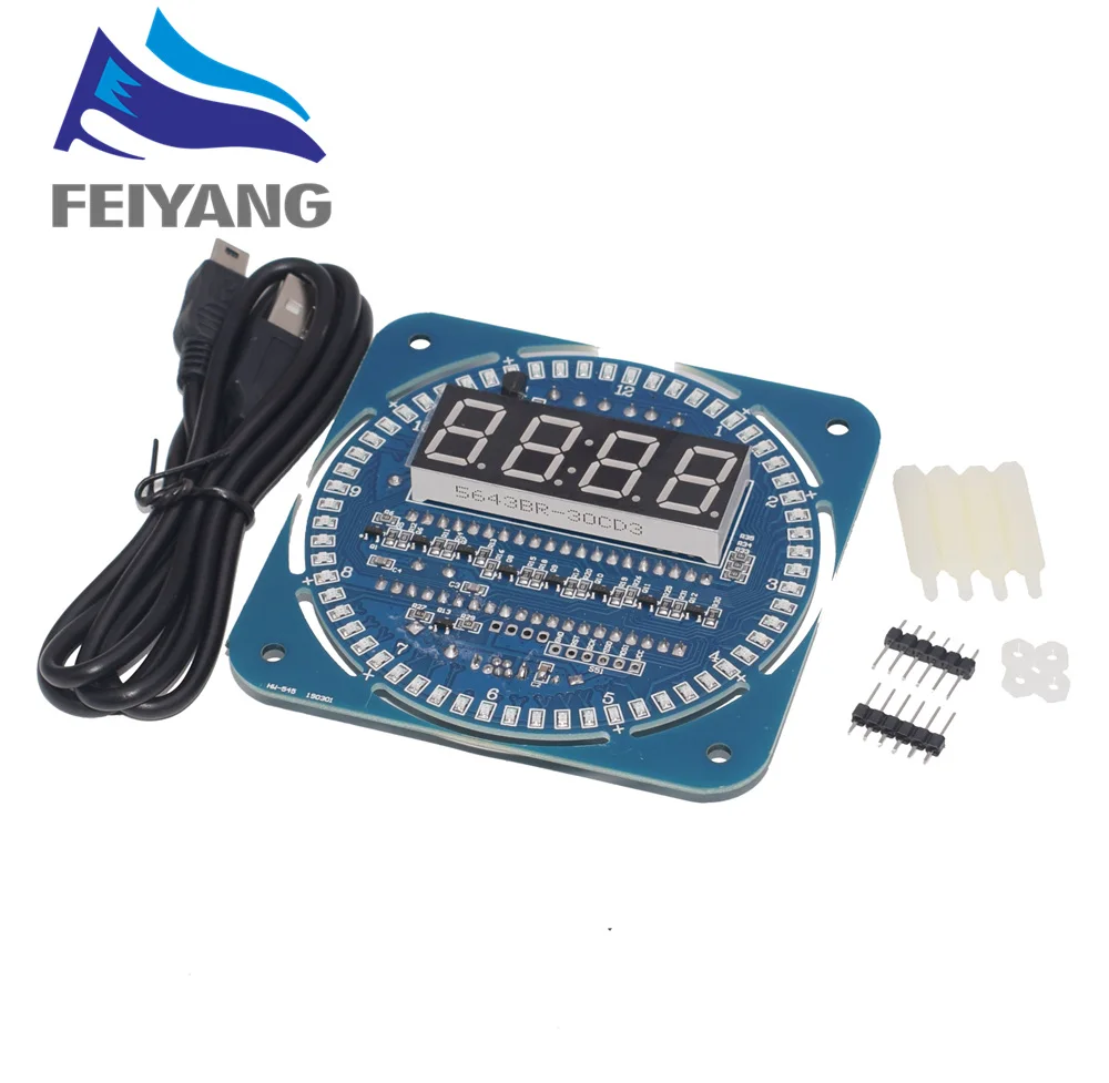 

1PCS DS1302 Digital LED Display Module Alarm Electronic Digital Clock Temperature SCM Learning Board 5V Rotating Fully Assembled
