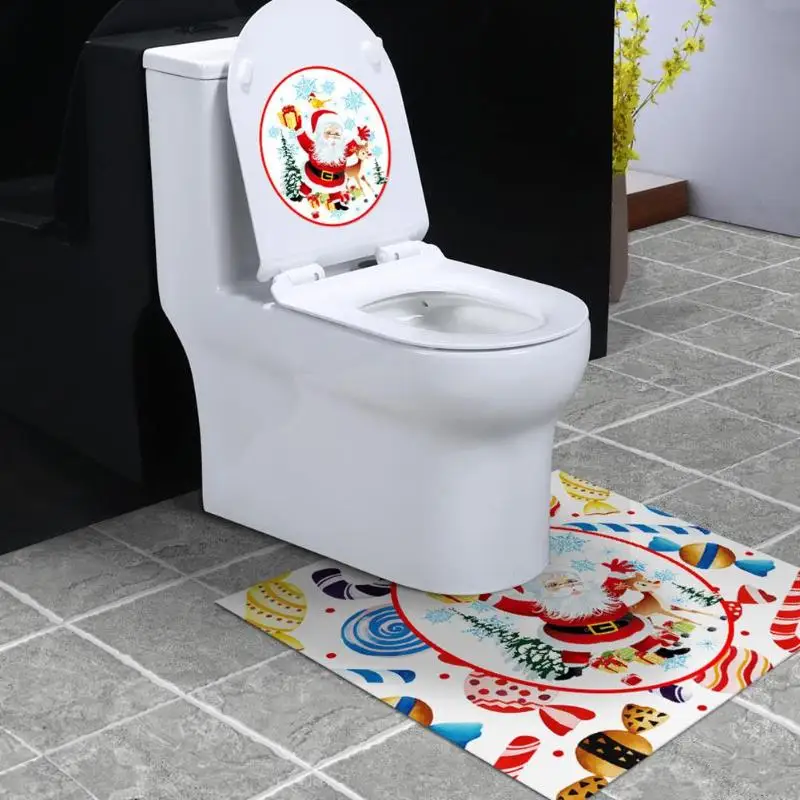 Рождество ПВХ ванная комната противоскользящие 3D DIY водонепроницаемый пол в туалете стикер